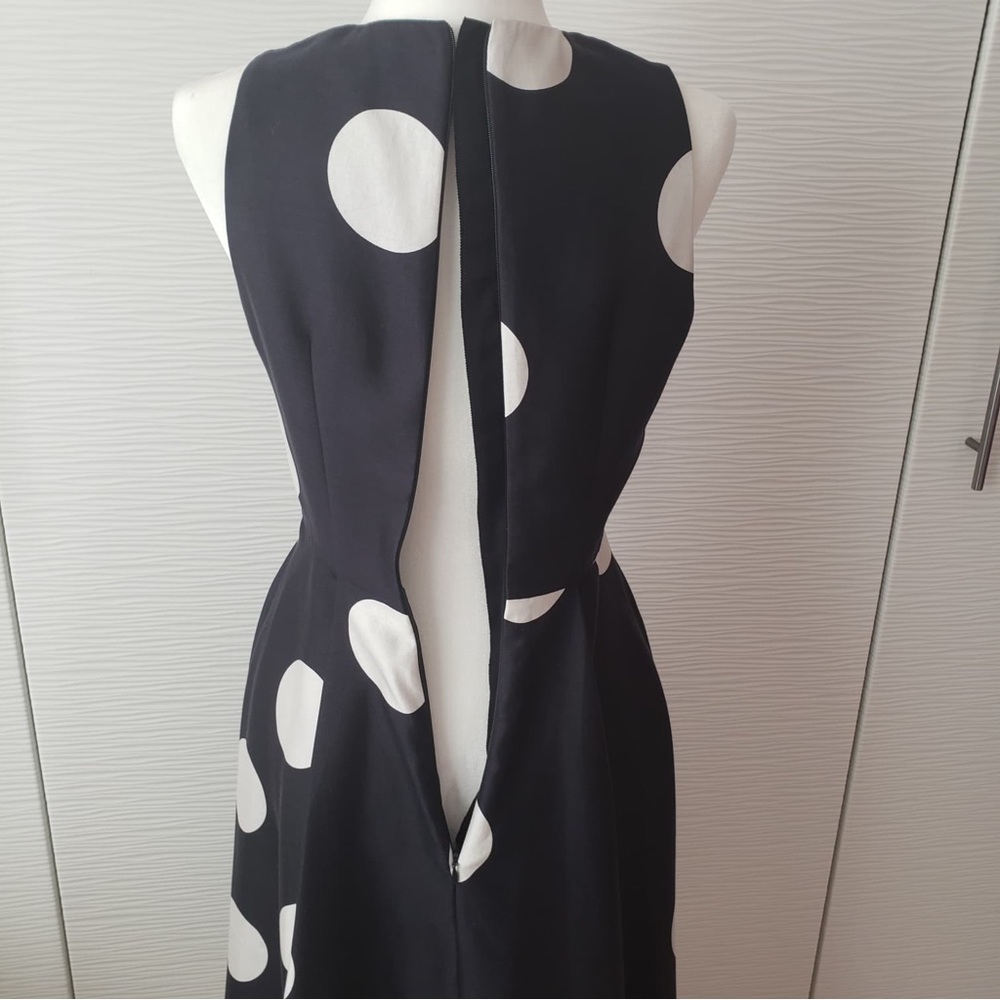 Silk and Cotton blend Polka Dot Sleeveless Dress - Picture 3 of 9